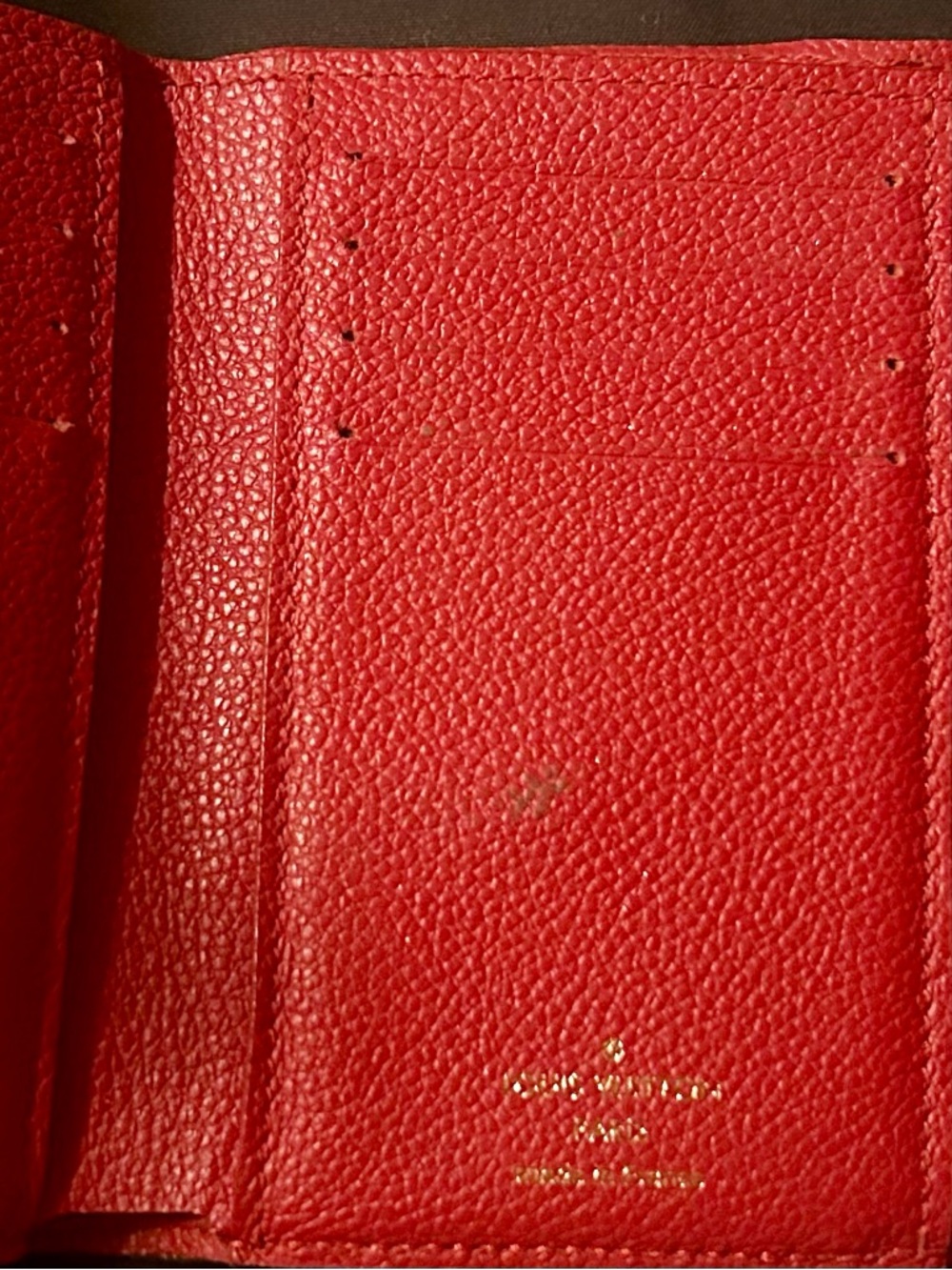 LOUIS VUITTON Pallas Compact Red & Brown LV Logo Folding Wallet - Picture 6 of 10